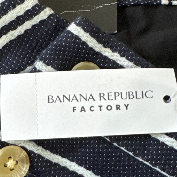 Banana Republic Womens Shorts Size 2 Striped Sailor Button High Waist - Picture 10 of 13